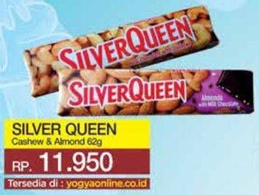 Promo Harga SILVER QUEEN Chocolate Cashew, Almonds 62 gr - Yogya