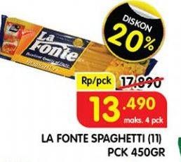 Promo Harga La Fonte Spaghetti 11 450 gr - Superindo