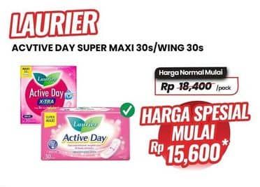 Promo Harga Laurier Active Day X-TRA Non Wing 22cm 30 pcs - Carrefour