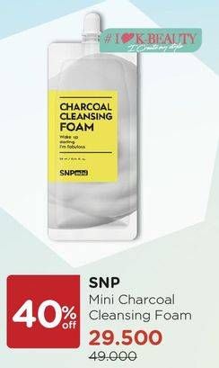 Promo Harga SNP Mini Charcoal Cleansing Foam  - Watsons