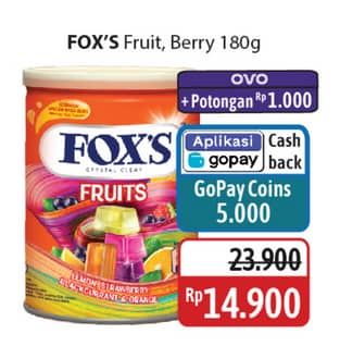 Promo Harga Foxs Crystal Candy Fruits, Berries 180 gr - Alfamidi