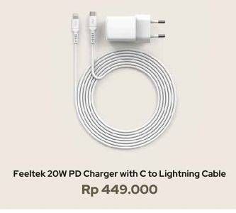 Promo Harga Feeltek Charger 20W With C To Lightning Cable  - iBox