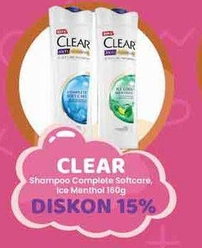 Promo Harga Clear Shampoo Complete Soft Care, Ice Cool Menthol 160 ml - Yogya