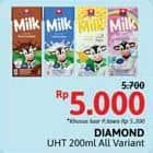 Promo Harga Diamond Milk UHT All Variants 200 ml - Alfamidi