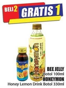 Promo Harga BEE JELLY Jus Madu 100ml/HONEYMON Honey Lemon Drink 330ml  - Hari Hari