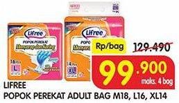 Promo Harga Lifree Popok Perekat Menyerap dan Kering M18, L16, XL14  - Superindo