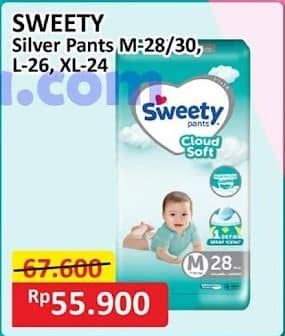 Promo Harga Sweety Silver Pants L28, M30 28 pcs - Alfamart