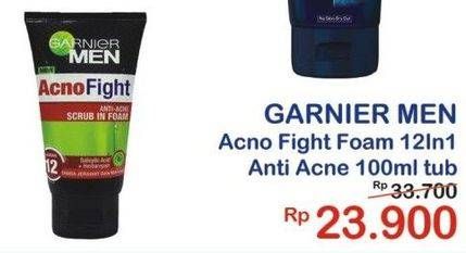 Promo Harga GARNIER MEN Acno Fight Facial Foam Anti-Acne Scrub 100 ml - Indomaret