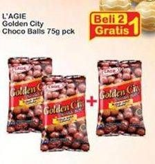 Promo Harga LAGIE Chocolate Balls Golden City 75 gr - Indomaret