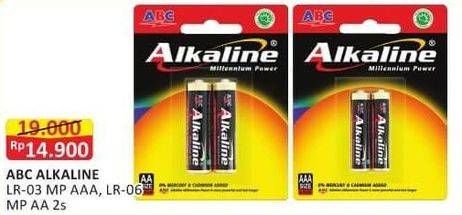 Promo Harga ABC Battery Alkaline LR03/AAA, LR6/AA 2 pcs - Alfamart