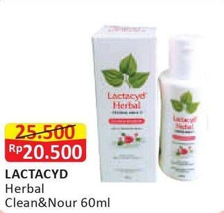 Promo Harga LACTACYD Herbal Clean & Nourish 60 ml - Alfamart