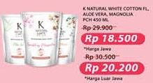 Promo Harga K NATURAL WHITE Body Wash Sparkling Magnolia, Aloe Vera, Cotton Flower 450 ml - Alfamidi
