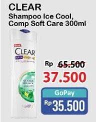 Promo Harga Clear Shampoo Ice Cool Menthol, Complete Soft Care 300 ml - Alfamart