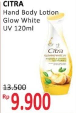 Promo Harga CITRA Hand & Body Lotion Natural Glowing White 120 ml - Alfamidi