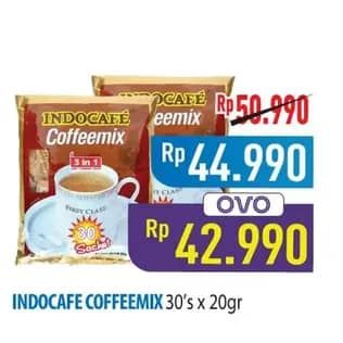 Promo Harga Indocafe Coffeemix 3in1 per 30 sachet 20 gr - Hypermart
