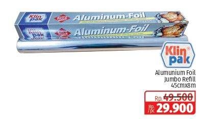 Promo Harga Klinpak Aluminium Foil 45 Cm X 8 M 1 pcs - Lotte Grosir