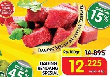 Promo Harga Daging Rendang Sapi Spesial per 100 gr - Superindo