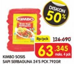 Promo Harga KIMBO Sosis Sapi Serbaguna 24 pcs - Superindo