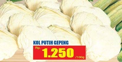 Promo Harga Kol Putih Gepeng per 100 gr - Hari Hari