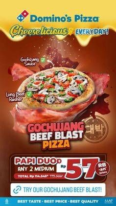 Promo Harga Gochujang Beef Blast Pizza  - Domino Pizza