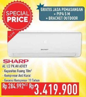 Promo Harga SHARP AH-A5VEY | AC 1/2PK  - Hypermart