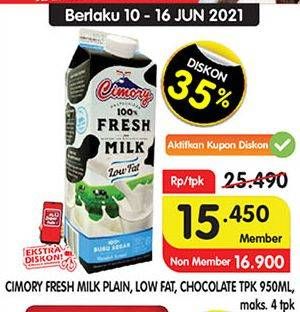 Promo Harga CIMORY Fresh Milk Chocolate, Full Cream, Low Fat 950 ml - Superindo