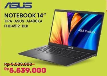 Promo Harga Asus Notebook  A1400KA-FHD4512-FHD 14 Inch  - COURTS