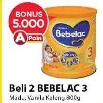 Promo Harga BEBELAC 3 Susu Pertumbuhan Madu, Vanila 800 gr - Alfamart