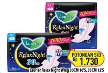 Promo Harga Laurier Relax Night 35cm, 30cm 12 pcs - Hypermart