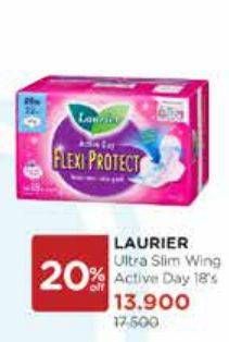 Promo Harga Laurier Active Day Flexi Protect Wing 22cm 18 pcs - Watsons