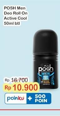Promo Harga Posh Deo Roll On Men Active Cool 50 ml - Indomaret