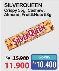 Promo Harga Silver Queen Chocolate Crispy, Cashew, Almonds, Fruit Nuts 57 gr - Alfamart