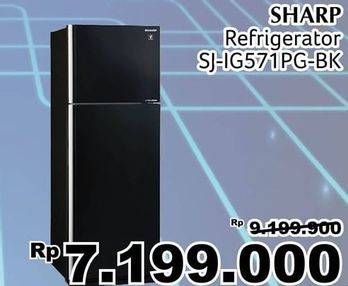 Promo Harga SHARP SJ-IG571PG-BK Refrigerator 2 Door  - Giant