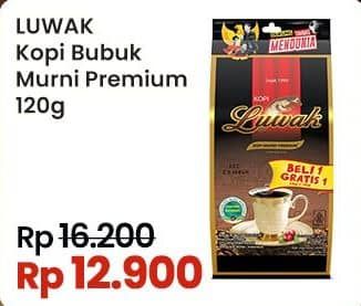 Promo Harga Luwak Kopi Murni Premium per 2 bag 140 gr - Indomaret