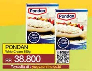 Promo Harga Pondan Whip Cream 150 gr - Yogya