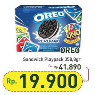 Promo Harga Oreo Biskuit Sandwich Playpack Kartu UNO per 3 pcs 119 gr - Hypermart