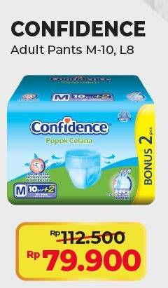 Promo Harga Confidence Adult Diapers Pants L8+2, M10+2 10 pcs - Alfamart