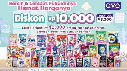 Promo Harga Produk Sponsor Detergent, Softener, Perapi dan Pemutih Pakaian  - Indomaret