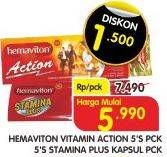 Promo Harga HEMAVITON Multivitamin Stamina, Action 5 pcs - Superindo