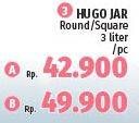 Promo Harga LION STAR Hugo Jar Round, Square 3 ltr - Lotte Grosir