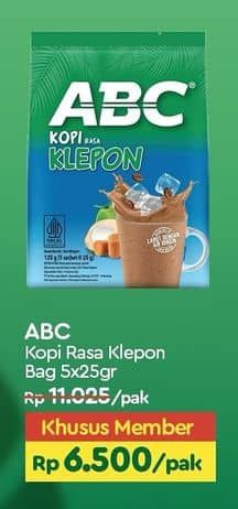 Promo Harga ABC Kopi Klepon per 5 sachet 25 gr - TIP TOP