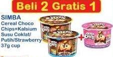 Promo Harga SIMBA Cereal Choco Chips Susu Coklat, Susu Putih, Susu Strawberry 37 gr - Indomaret