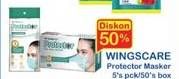 Promo Harga WINGS CARE Protector Daily Mask 5/50s  - Indomaret