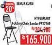 Promo Harga Hypermart Folding Chair Standar PR17169  - Hypermart