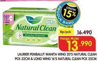 Promo Harga Laurier Natural Clean Wing 22cm, Wing 25cm 16 pcs - Superindo