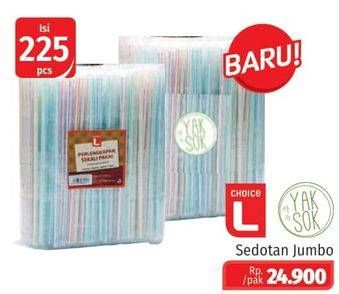 Promo Harga CHOICE L Sedotan Jumbo 255 pcs - Lotte Grosir