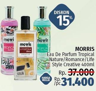 Promo Harga MORRIS Eau De Parfum Tropical Nature/Romance/Lifestyle Creative  - LotteMart