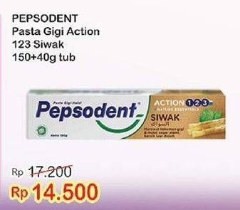 Promo Harga PEPSODENT Pasta Gigi Action 123 Siwak 190 gr - Indomaret