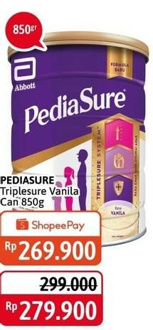 Promo Harga PEDIASURE Complete Triplesure Vanila 850 gr - Alfamidi