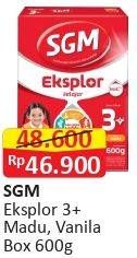 Promo Harga SGM Eksplor 3+ Susu Pertumbuhan Madu, Vanila 600 gr - Alfamart